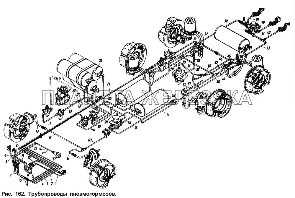 Трубопроводы пневмотормозов КамАЗ-5511