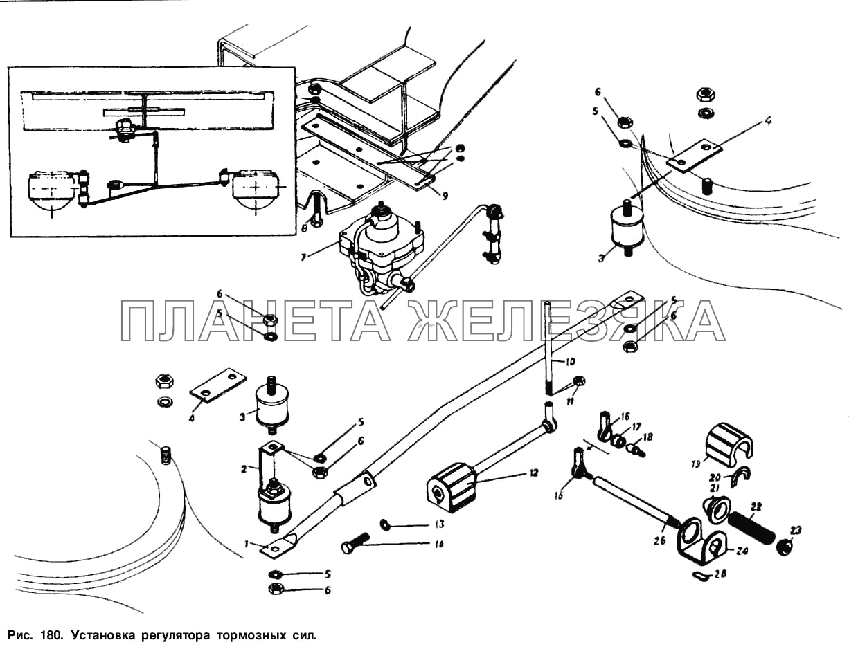 Установка регулятора тормозных сил КамАЗ-5320