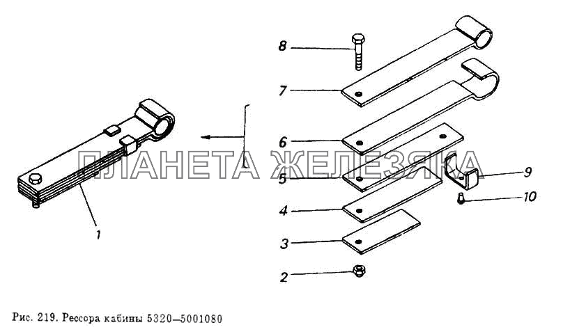 Рессора кабины КамАЗ-5320