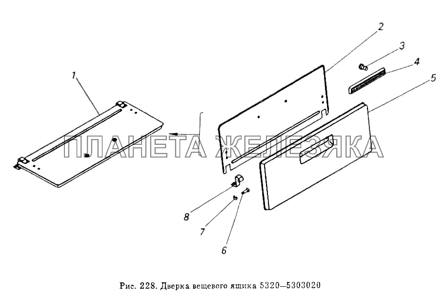 Дверка вещевого ящика КамАЗ-5320