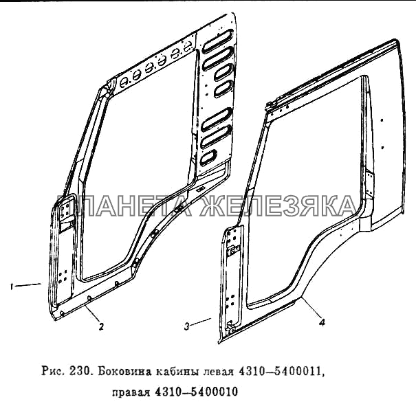 Боковина кабины левая и правая КамАЗ-5320