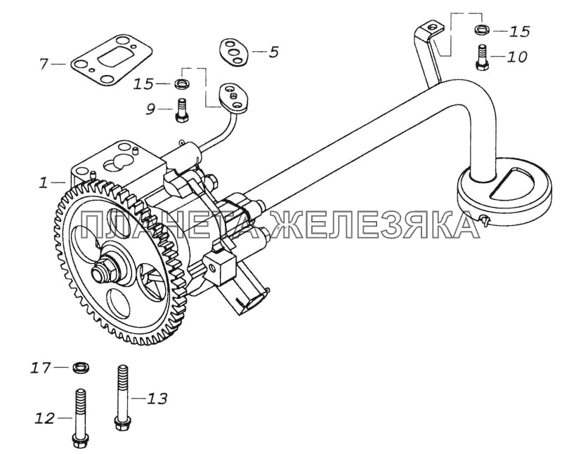 Установка масляного насоса КамАЗ-53228, 65111
