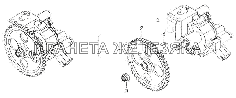 Масляный насос с шестерней КамАЗ-53228, 65111