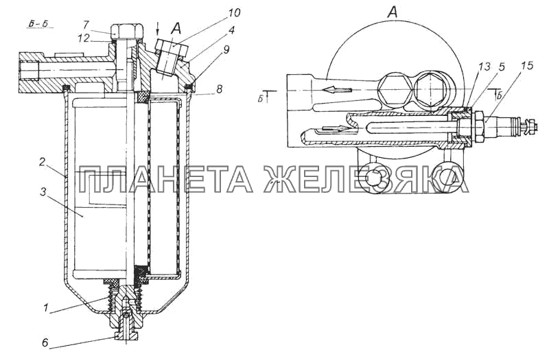 Фильтр тонкой очистки топлива жидкостного подогревателя КамАЗ-53228, 65111