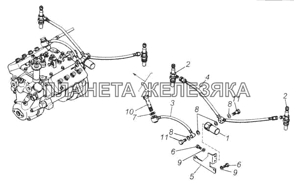 Установка электромагнитного клапана и штифтовых запальных свечей на двигатель КамАЗ-53228, 65111