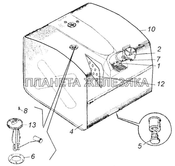 Бак топливный КамАЗ-53228, 65111