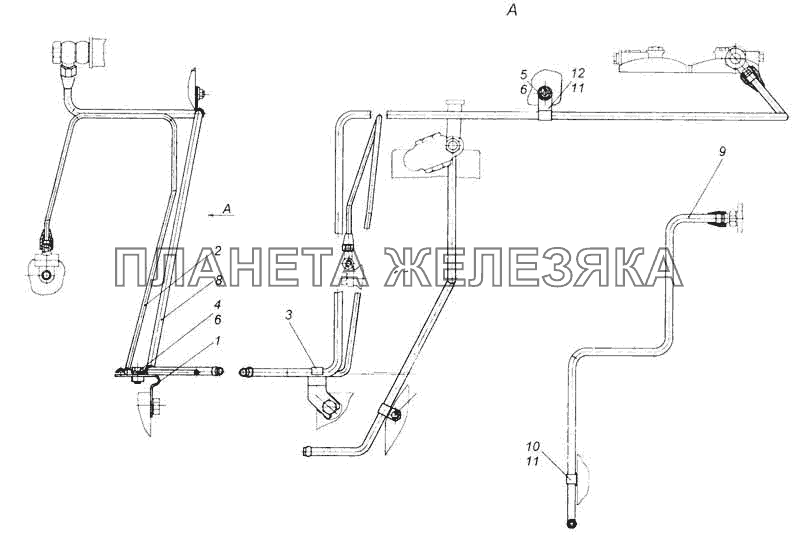 Установка топливопроводов КамАЗ-53228, 65111