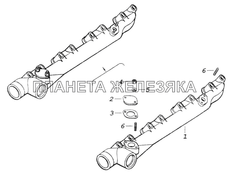 Труба водяная правая КамАЗ-53228, 65111