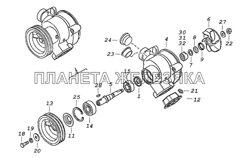 Насос водяной КамАЗ-53228, 65111