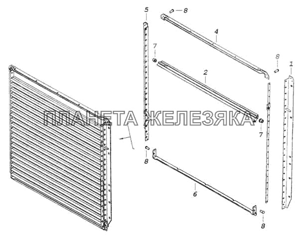 Жалюзи радиатора КамАЗ-53228, 65111