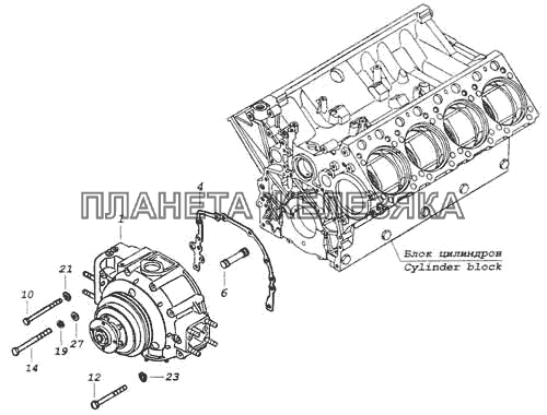 Установка гидромуфты КамАЗ-53228, 65111