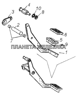 Педаль сцепления КамАЗ-53228, 65111