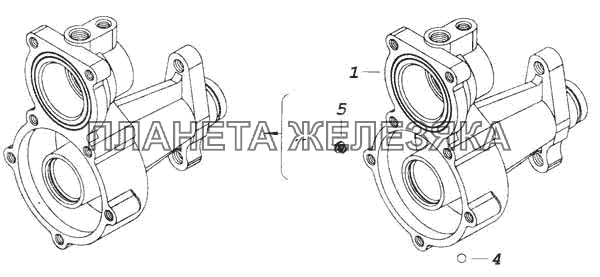 Корпус пневмогидравлического усилителя задний КамАЗ-53228, 65111