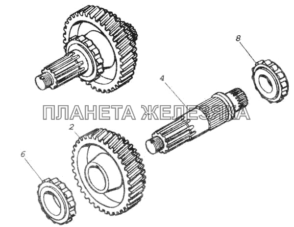 Вал первичный раздаточной коробки КамАЗ-53228, 65111