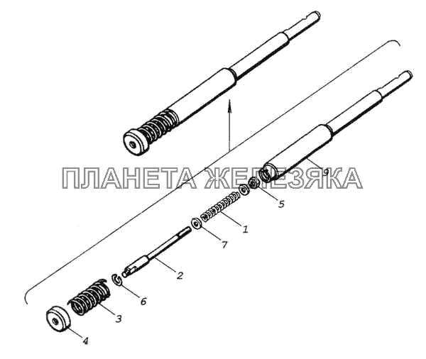 Шток включения высшей передачи КамАЗ-53228, 65111