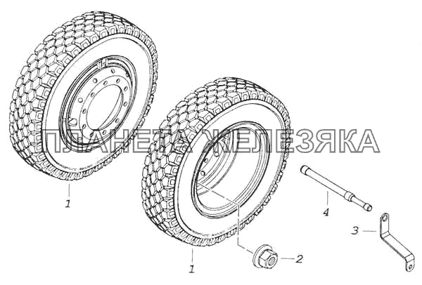 Установка сдвоенных дисковых колес КамАЗ-53228, 65111
