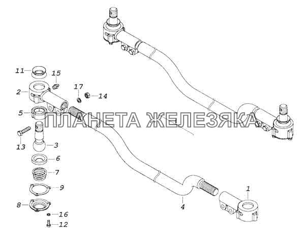 Тяга рулевой трапеции КамАЗ-53228, 65111