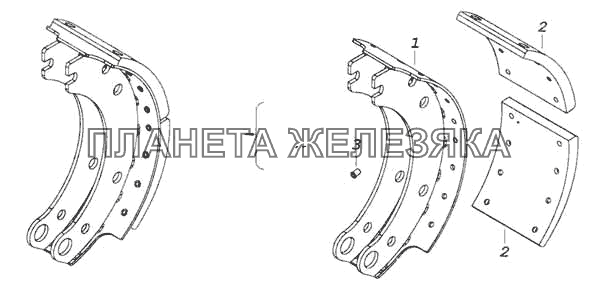 Колодка тормоза с накладками КамАЗ-53228, 65111