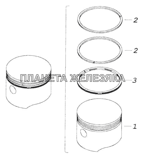 Поршень в сборе КамАЗ-53228, 65111