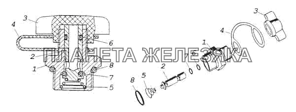 Клапан контрольного вывода КамАЗ-53228, 65111