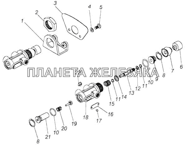 Кран аварийного растормаживания в сборе КамАЗ-53228, 65111