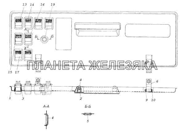 Панель выключателей КамАЗ-53228, 65111