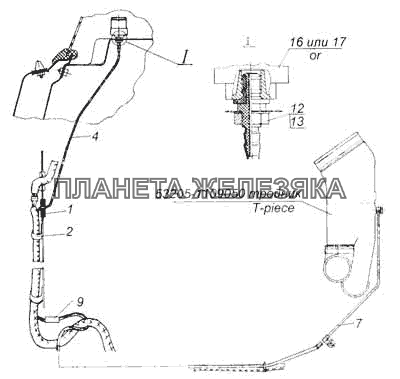 Установка индикатора засоренности воздушного фильтра КамАЗ-53228, 65111