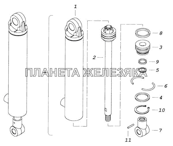 Гидроцилиндр КамАЗ-53228, 65111