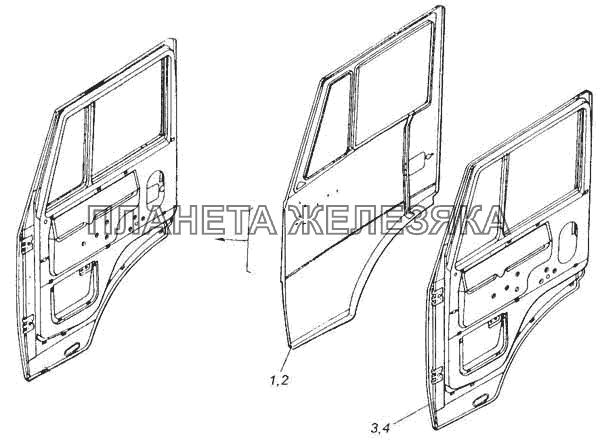 Дверь правая и левая КамАЗ-53228, 65111