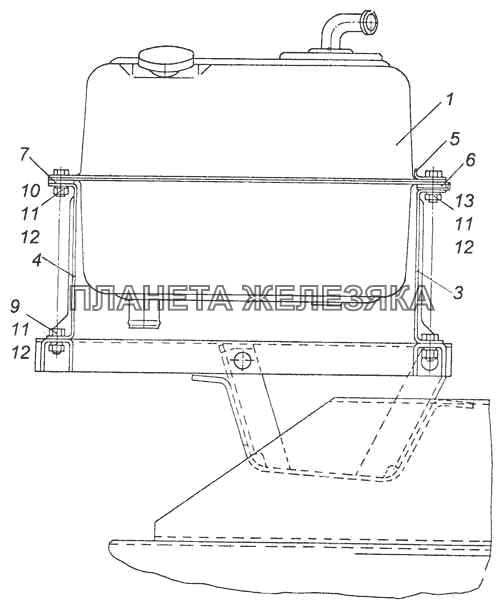 Установка масляного бака КамАЗ-53228, 65111