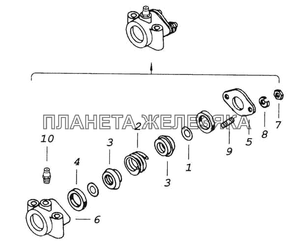 Кронштейн опоры промежуточной тяги управления КамАЗ-53228, 65111