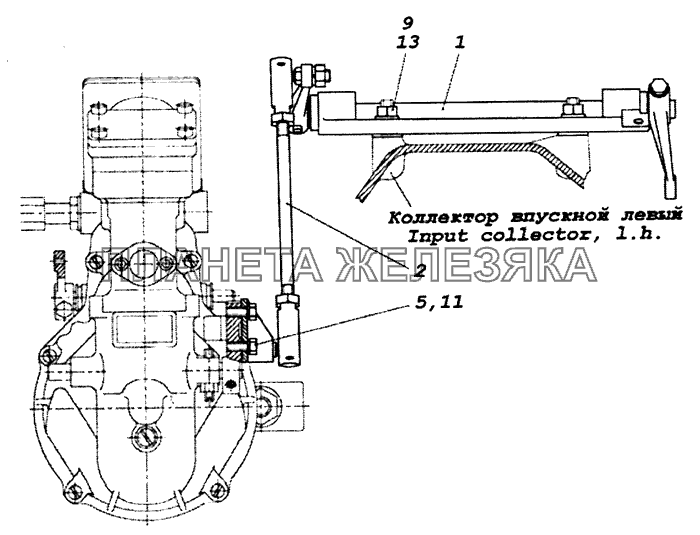 7482.1108000 Привод управления регулятором КамАЗ-53229 (Евро 2)