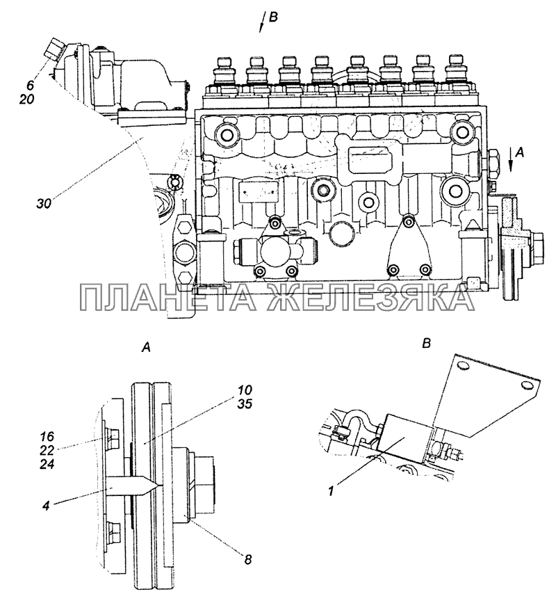 740.50-1111005-90 ТНВД с фланцем и полумуфтой ведомой КамАЗ-53229 (Евро 2)