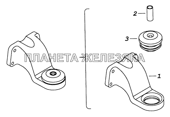 53229-1001015 Кронштейн передней опоры КамАЗ-53229 (Евро 2)