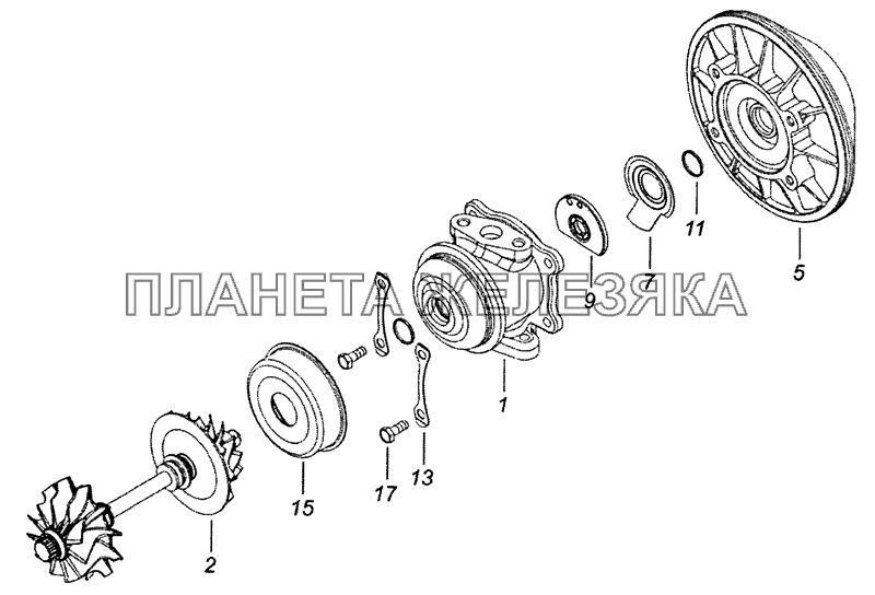 7405.1118018 Корпус подшипников с ротором КамАЗ-53229 (Евро 2)