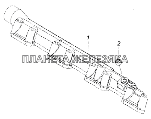 7406.1303101-10 Труба водяная левая КамАЗ-53229 (Евро 2)