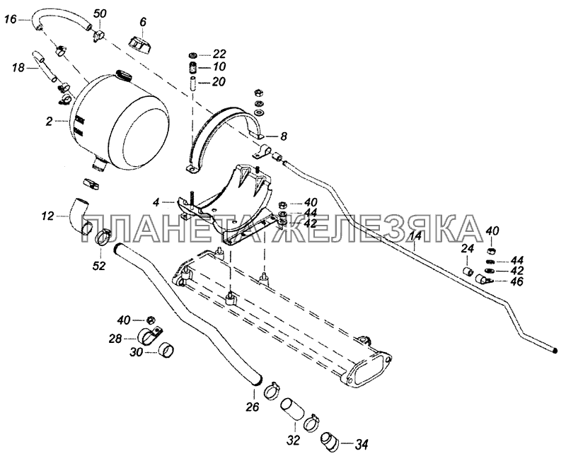 54115-1311005-10 Установка расширительного бачка КамАЗ-53229 (Евро 2)