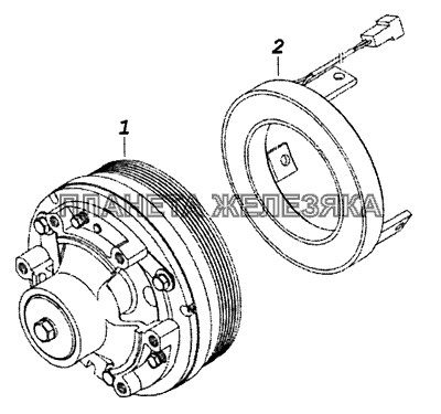 740.30-1317500 Муфта электромагнитная привода вентилятора КамАЗ-53229 (Евро 2)