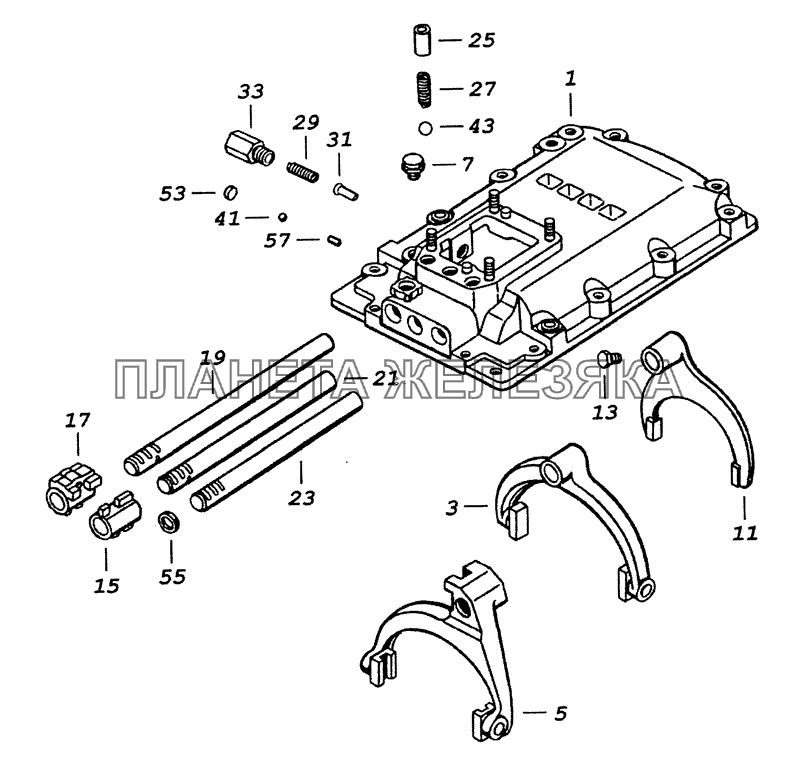 14.1702010 Механизм переключения передач КамАЗ-53229 (Евро 2)
