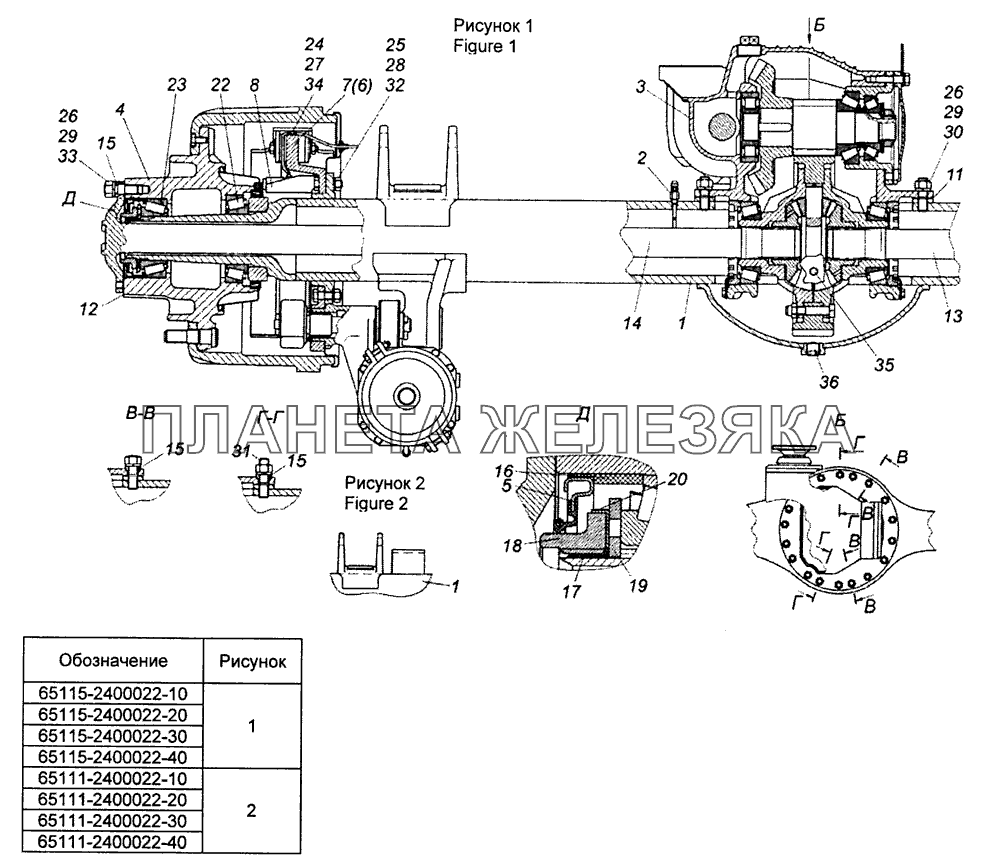 65115-2400022-10 Мост задний КамАЗ-53229 (Евро 2)