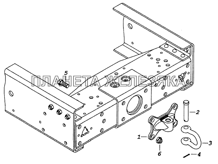5410-2806040 Установка буксирной проушины КамАЗ-53229 (Евро 2)