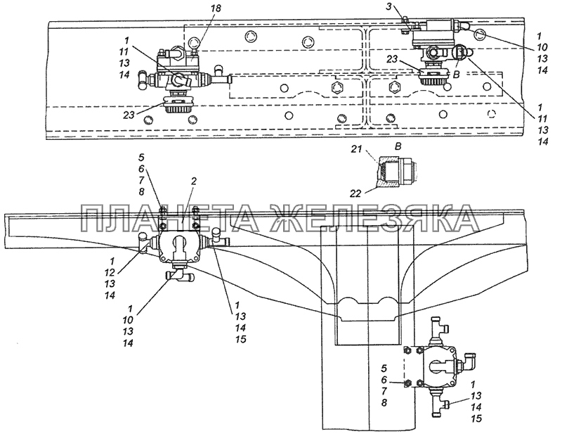 5320-3500018-10 Установка ускорительного клапана КамАЗ-53229 (Евро 2)