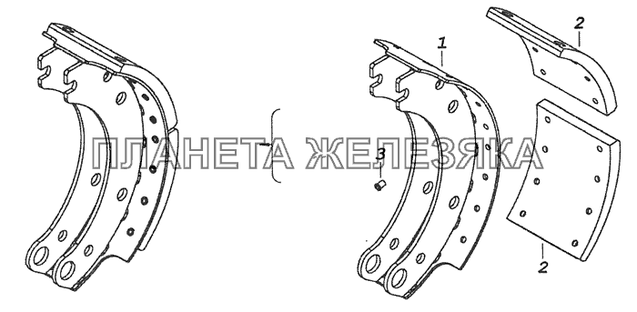 53212-3501090-10 Колодка тормоза с накладками КамАЗ-53229 (Евро 2)