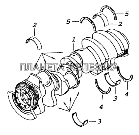 740.13-1005007 Установка вала коленчатого КамАЗ-53229 (Евро 2)