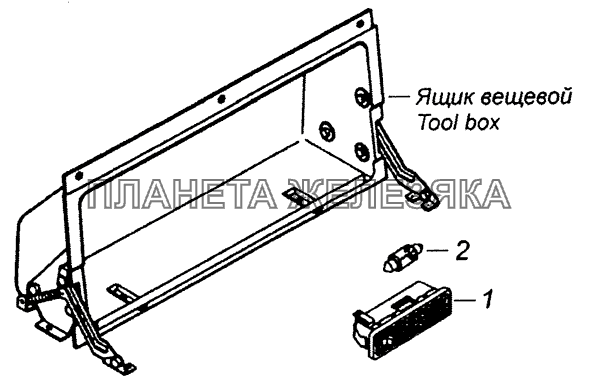 53205-3714003 Установка плафона освещения вещевого ящика КамАЗ-53229 (Евро 2)