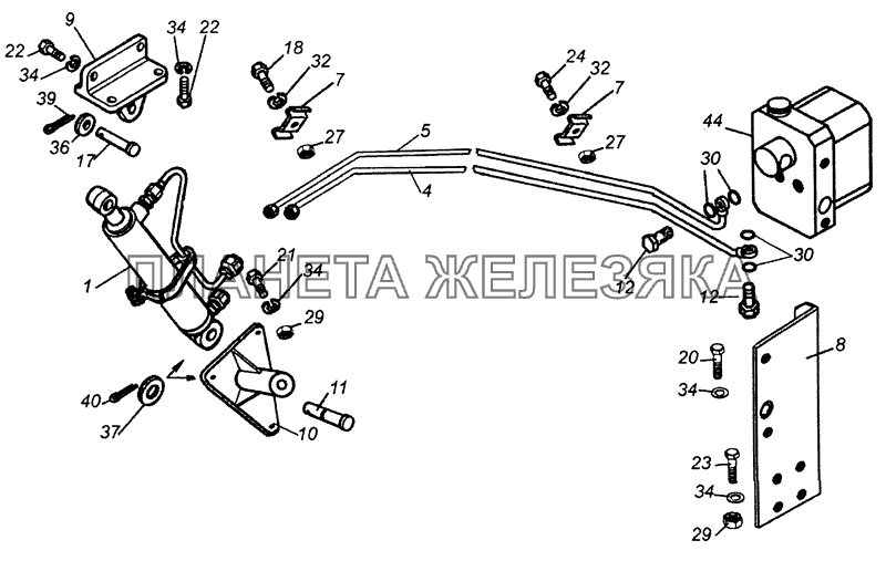 54115-5000079-50 Установка механизма опрокидывания кабины КамАЗ-53229 (Евро 2)