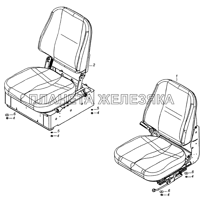 53205-5000120 Установка сиденей КамАЗ-53229 (Евро 2)