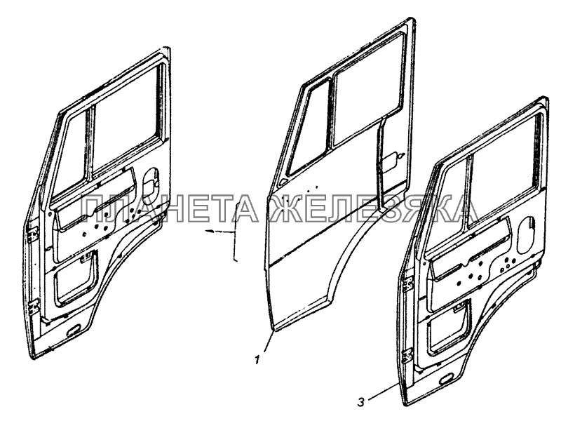 53205-6100014 Дверь правая КамАЗ-53229 (Евро 2)