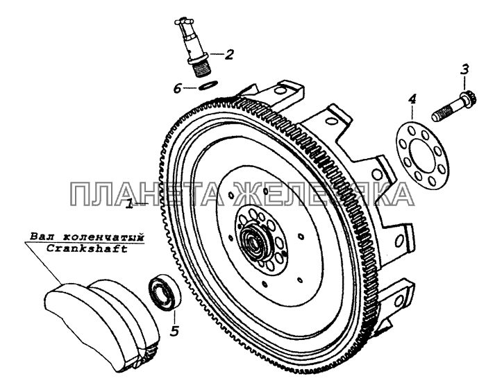 740.21-1005100-20 Установка маховика и фиксатора КамАЗ-53229 (Евро 2)