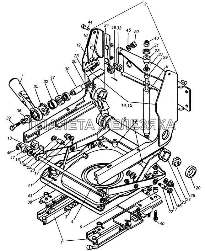 5320-6804010 Механизм подрессоривания сиденья водителя КамАЗ-53229 (Евро 2)
